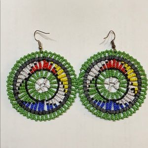 Green NASHONA Beaded Earrings